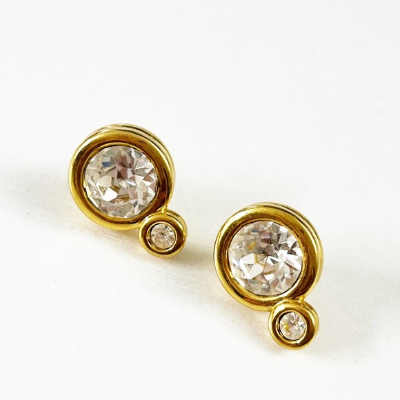 Swarovski Jewelry Swarovski Crystal Gold Stud Earrings Poshmark